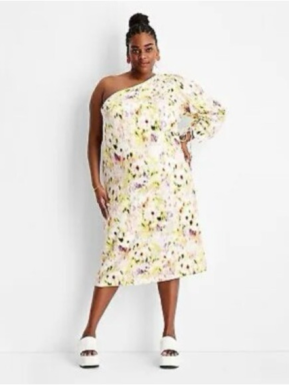 One-Shoulder Midi Dress